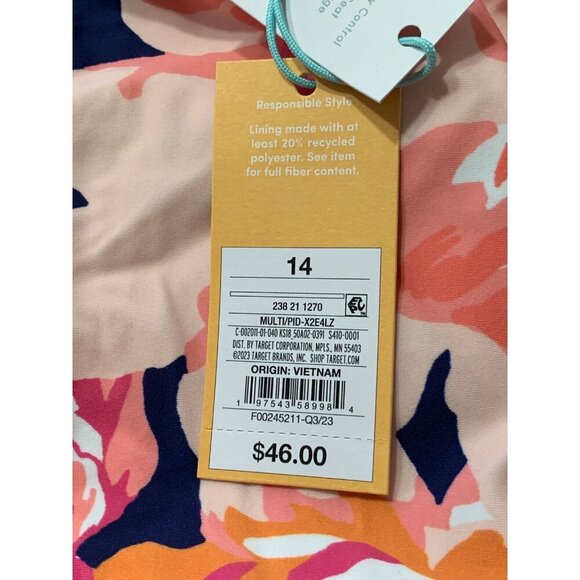 Size 14 - Womens Full Coverage Floral Print Ruffle Sleeve One Piece Swimsuit - Picture 3 of 4